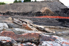 
Main heat flue, south coke oven battery but also showing [red brick] coal hopper for a Sheppard Feldspar washer, Cyfarthfa Ironworks, September 2013